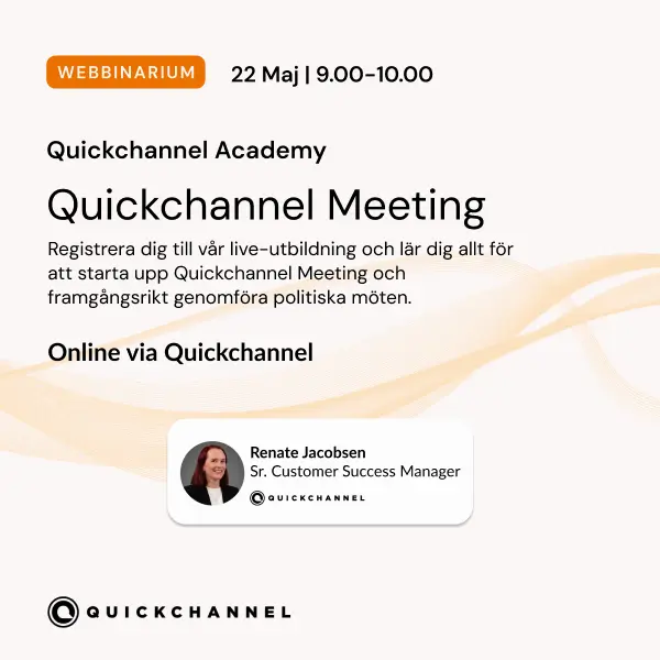 Quickchannel Academy: Quickchannel Meeting 22/5