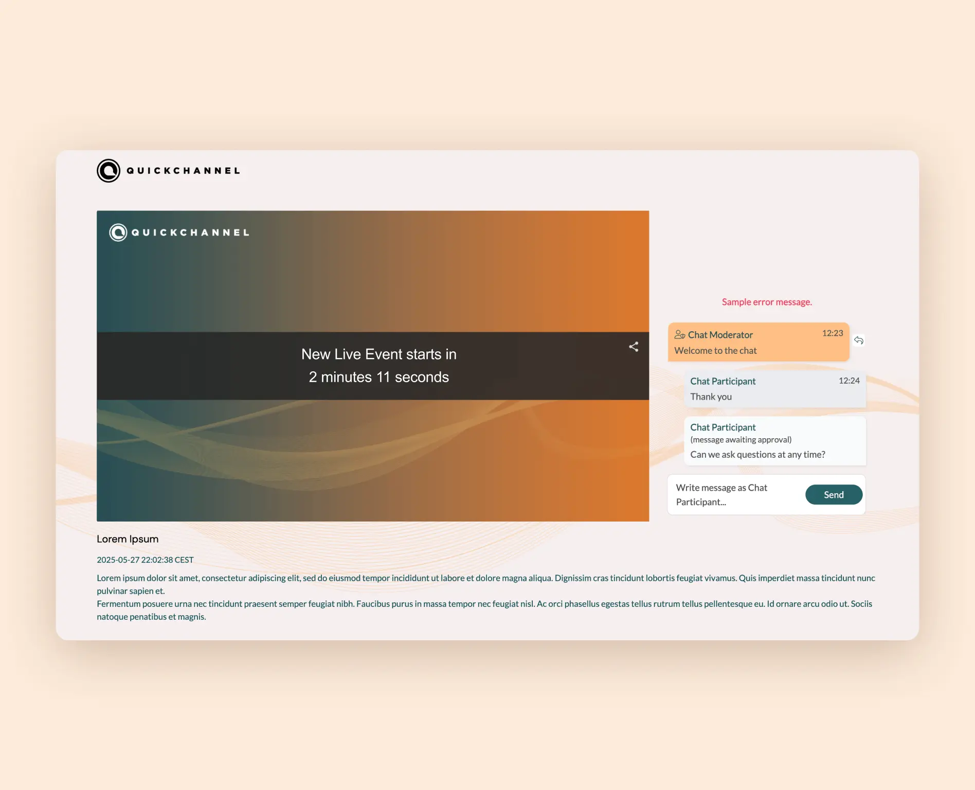 customizable branding live page