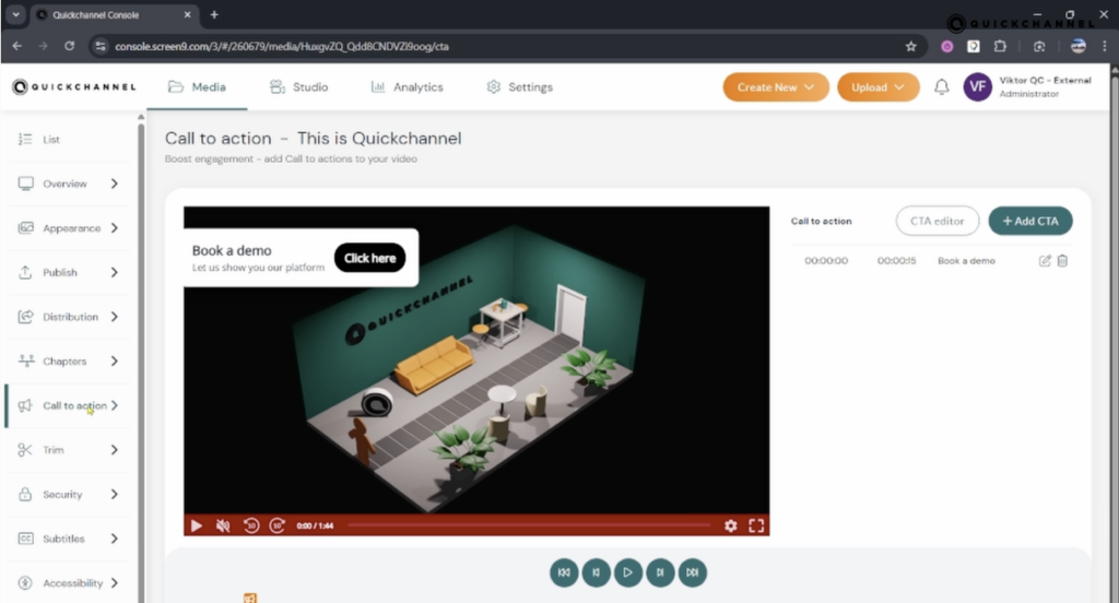 Quickchannel CTA for VOD