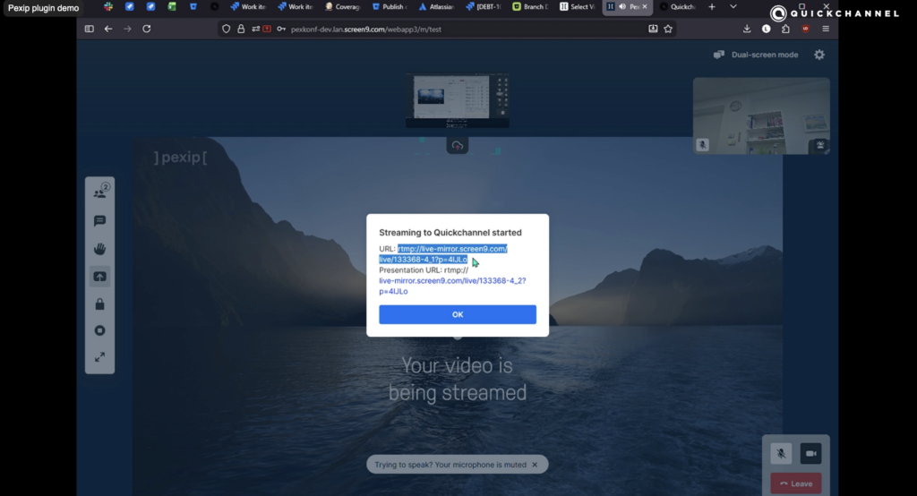 Quickchannel Pexip streaming