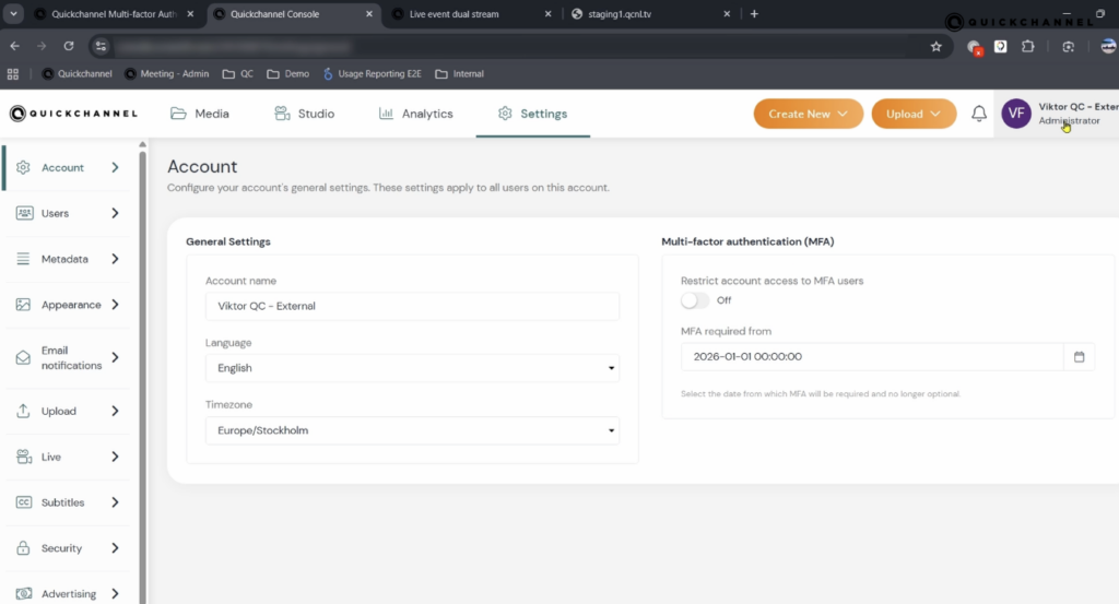 Multi-Factor Authentication (MFA) Quickchannel